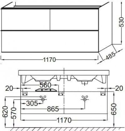ODEON UP EB892RU-J5 Тумба под раковину 120см, цвет блестящий белый. Фото 2