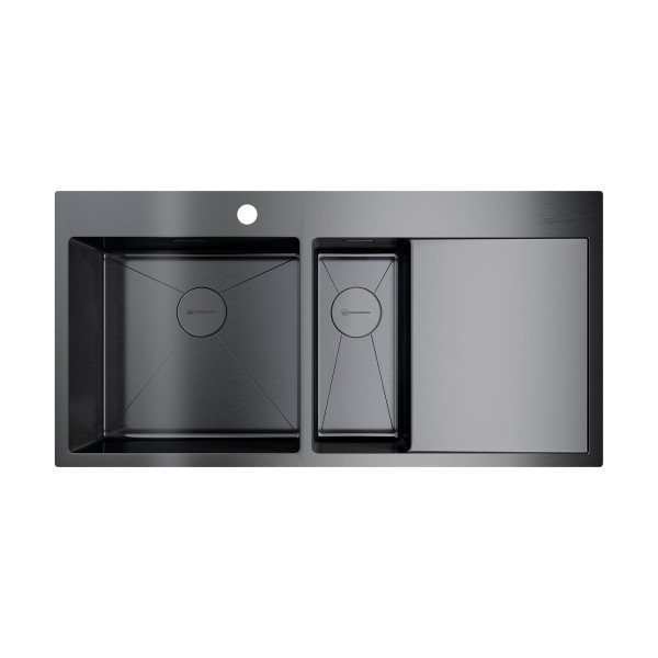 Omoikiri Akisame 100-2-L-GM нерж. сталь/вороненая сталь. Фото 1