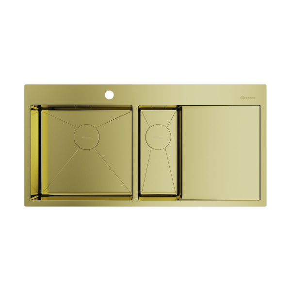 Omoikiri Akisame 100-2-L-LG нерж. сталь/светлое золото. Фото 1