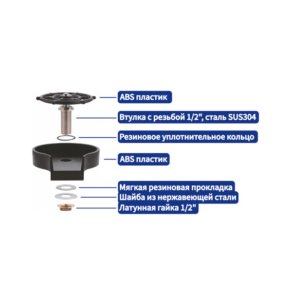 Ополаскиватель стаканов FASHUN A407-7, черный. Фото 5