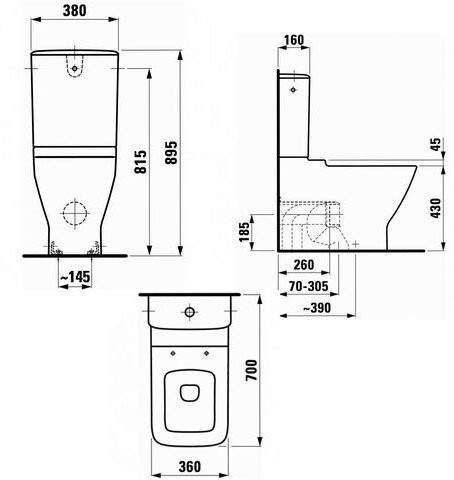 Palace 2470.6.000.231.1 унитаз напольный, под бачок 8.2870.3.000.873.1. Фото 3