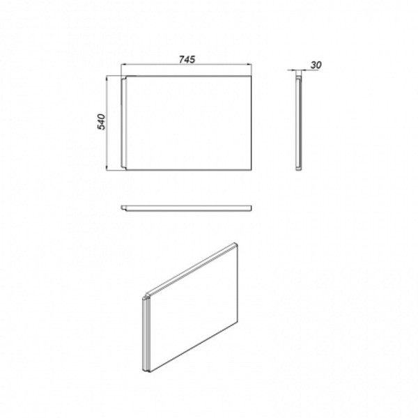 Панель Cersanit для ванны боковая VIRGO 75 белый. Фото 3