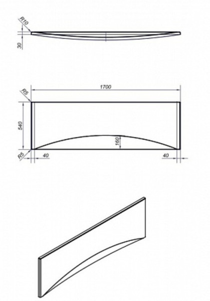 Панель Cersanit для ванны фронтальная VIRGO 170. Фото 2