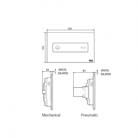 Панель механическая двойная OLI Oceania, нержавеющая сталь, хром глянец. Фото 2