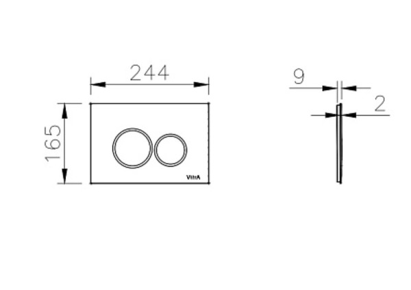 Панель смыва VITRA Origin 740-2480, хром. Фото 2
