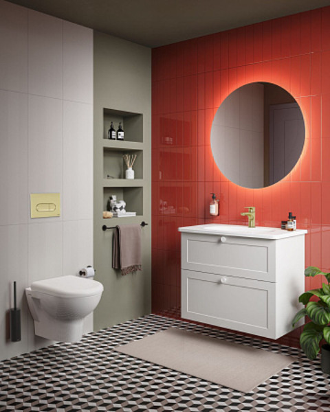 Панель смыва VITRA Root Round 740-2224, золото. Фото 2