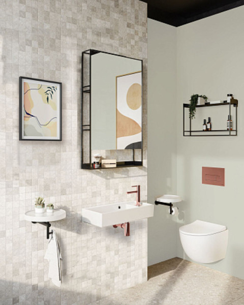 Панель смыва VITRA Root Round 740-2340, медь. Фото 2