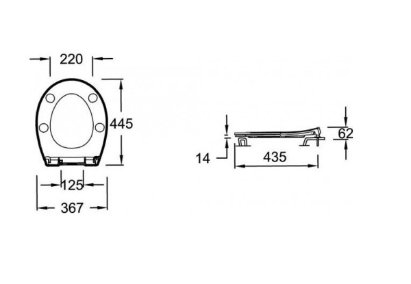 PATIO E23157-00 Patio крышка - сиденье термодюропласт,тонкое, микролифт, легкое снятие, белое (ПРОДАЖА ТОЛЬКО В КОМПЛЕКТЕ С УНИТАЗОМ). Фото 2