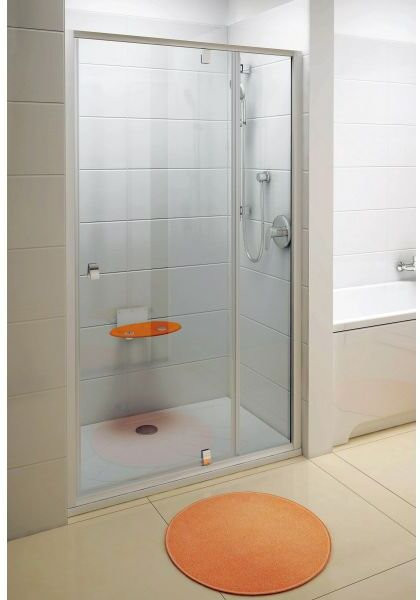 PDOP2-120 блестящая + Транспарент, Pivot душевая дверь двухэлементная , ручки хром. Фото 5