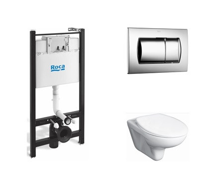 ПЭК: Roca MATEO Унитаз + сидение микролифт + инсталляция + кнопка. Фото 1