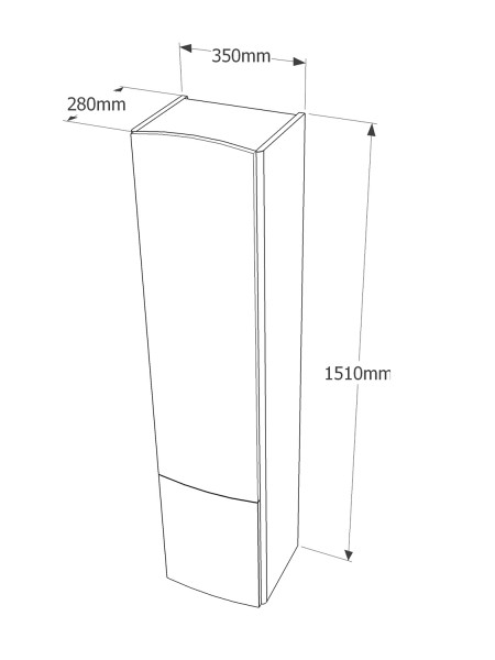 Пенал (35см) VIGO Cosmo pp.COS.35, белый. Фото 2