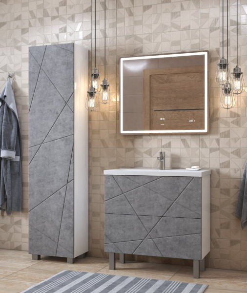 Пенал (45см) VIGO Geometry pn.GEO.45 бетон, бетон. Фото 5