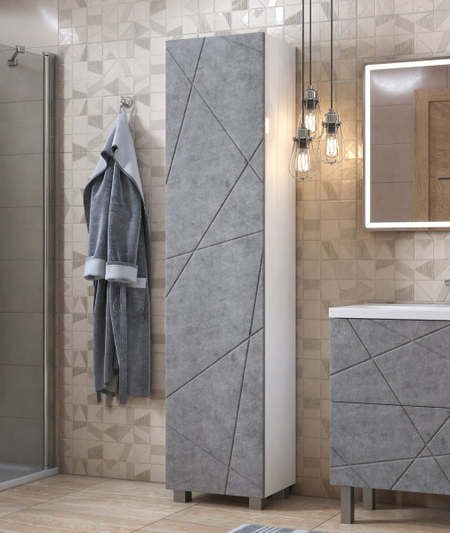 Пенал (45см) VIGO Geometry pn.GEO.45 бетон, бетон. Фото 6