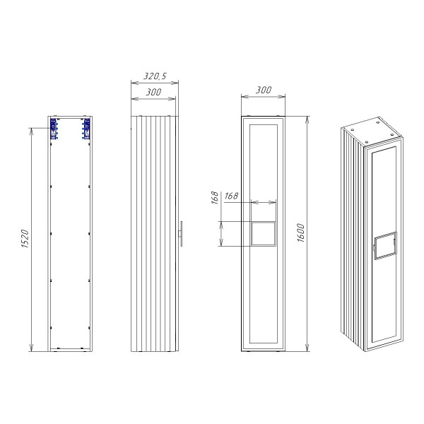 Пенал подвесной La Fenice Cubo FNC-05-CUB-B-30, белый. Фото 2