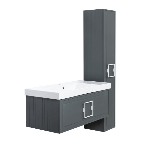 Пенал подвесной La Fenice Cubo FNC-05-CUB-G-30, серо-зеленый. Фото 6