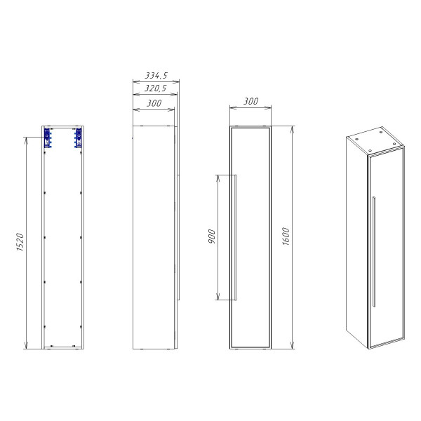 Пенал подвесной La Fenice Elba FNC-05-ELB-B-30, белый. Фото 2