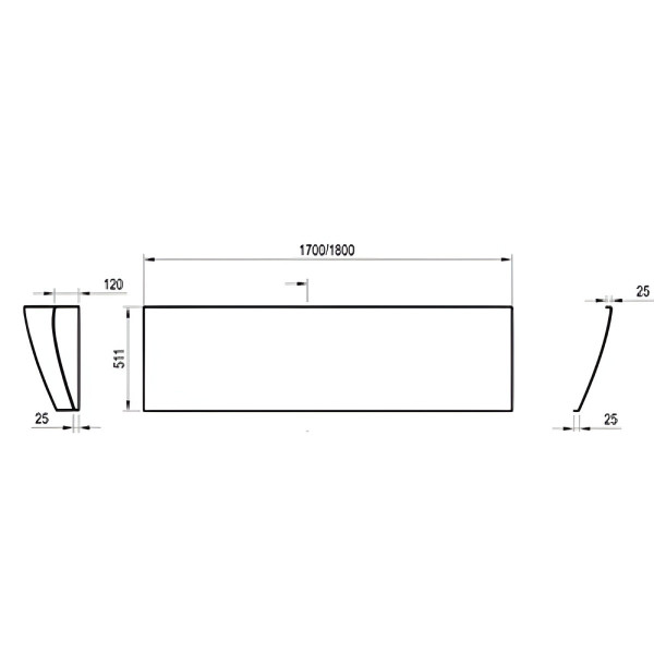 Передняя панель A для ванны EVOLUTION 170 см белая СНИМАЕТСЯ С ПРОИЗВОДСТВА В 2019. Фото 3