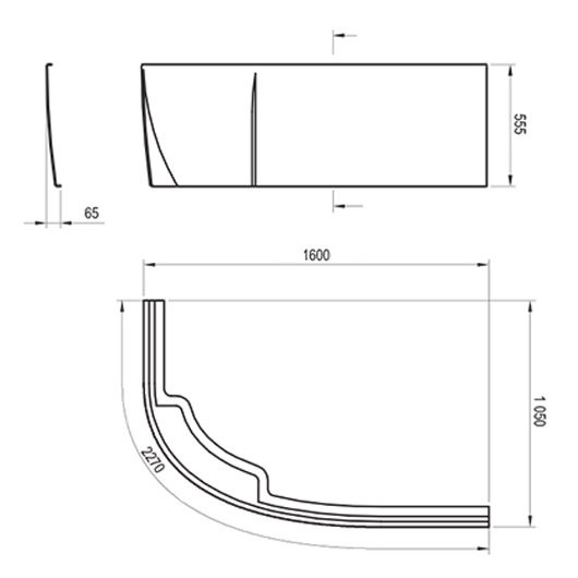 Передняя панель A для ванны ROSA II P 160 см N белая. Фото 2