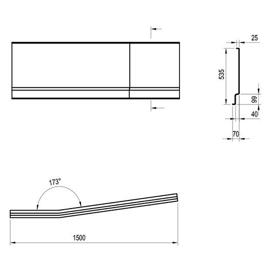 Передняя панель для ванны BE HAPPY II 150 P белая. Фото 4