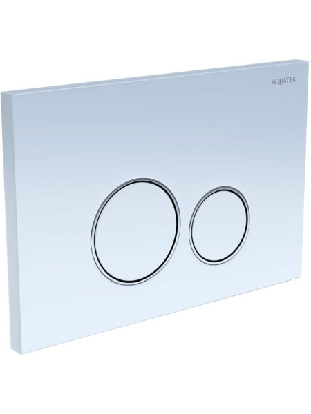 PNS-0000011 (005AQ) Панель смыва Белая ободок хром для INSP-0000001 Pneumo S (клавиши круглые). Фото 2