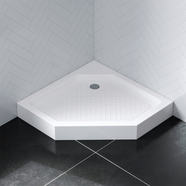 Поддон душевой с сифоном, 90х90 см, пятиугольный. Фото 1