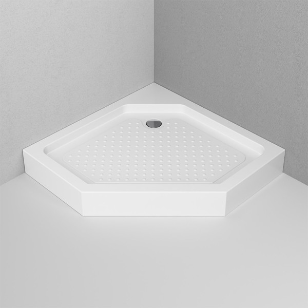 Поддон душевой с сифоном, 90х90 см, пятиугольный. Фото 2