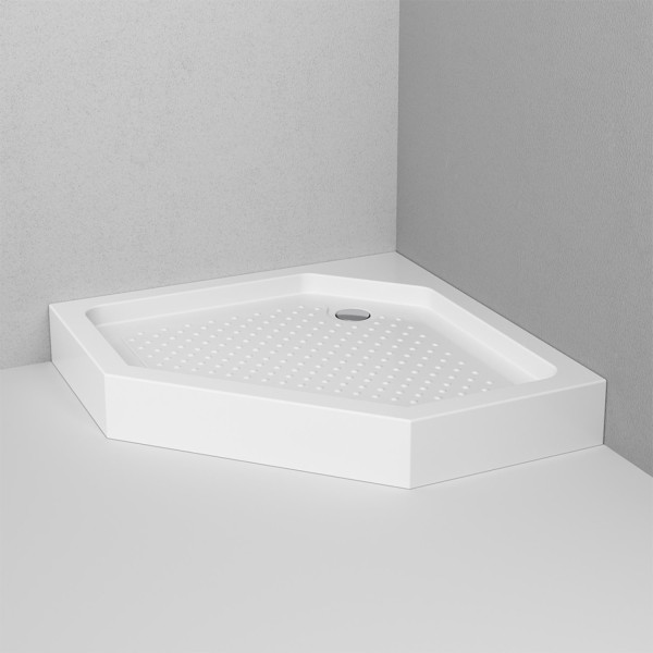 Поддон душевой с сифоном, 90х90 см, пятиугольный. Фото 3