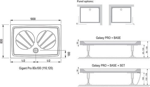 поддон Gigant Pro 120х80 белый, Galaxy Pro. Фото 3