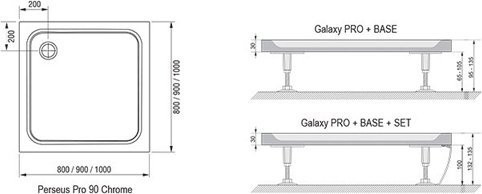 поддон Perseus Pro-90 Chrome белый. Фото 2