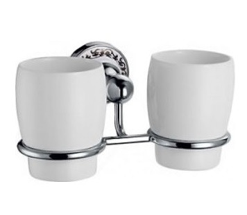 Подстаканник двойной Fixsen Bogema, керамика, хром (FX-78507). Фото 1