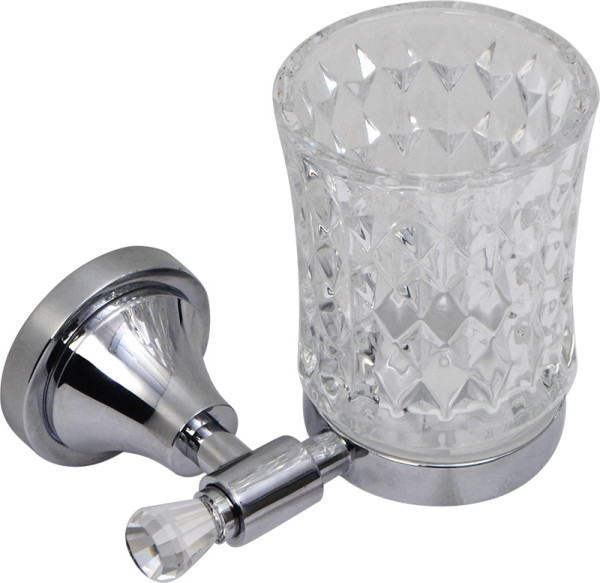 Подстаканник одинарный Fixsen Crystal, стекло, хром (SF-35006). Фото 1