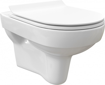 Подвесной унитаз STWORKI Clean On DPL EO slim без лого Хельсинки безободковый с сиденьем. Фото 1