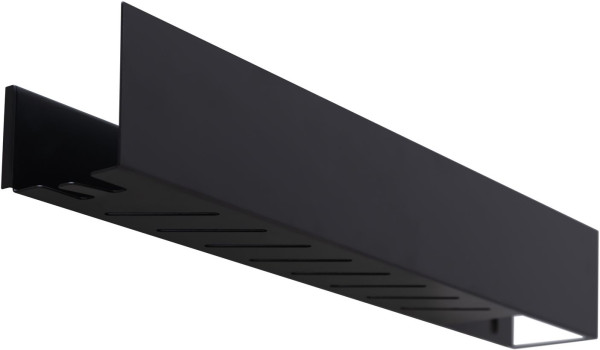 Полка Aquanet Магнум 70x12 черная матовая, с крючками. Фото 1