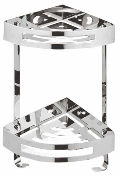 Полка AZARIO угловая двухэтажная, хром (AZ-160-2). Фото 1