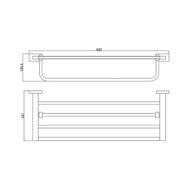 Полка для полотенец BELZ B90224, нержавеющая сталь, хром. Фото 2