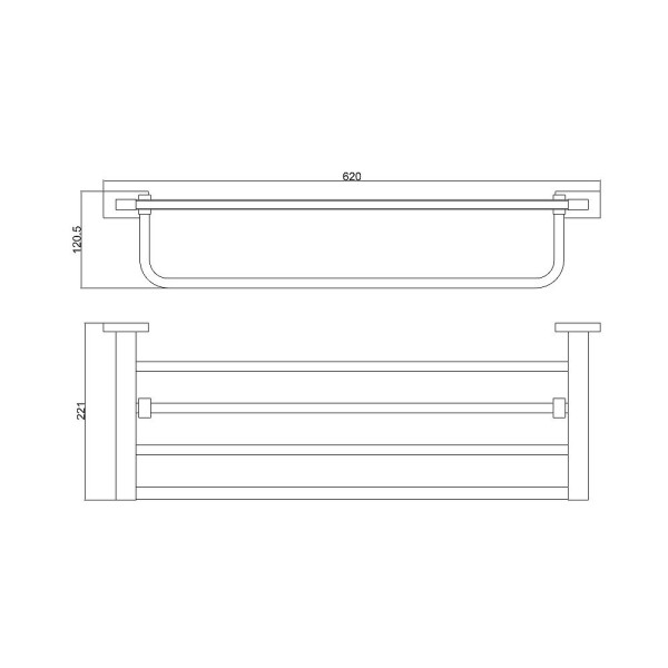 Полка для полотенец BELZ B90424, вороненая сталь. Фото 2