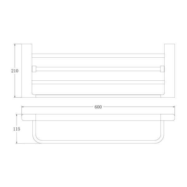 Полка для полотенец BELZ B90724, оружейная сталь. Фото 2