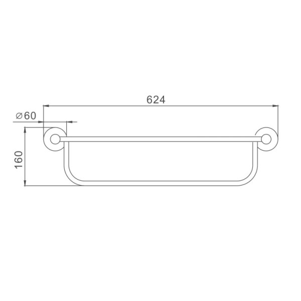 Полка для полотенец D-Lin D250280, сталь. Фото 2