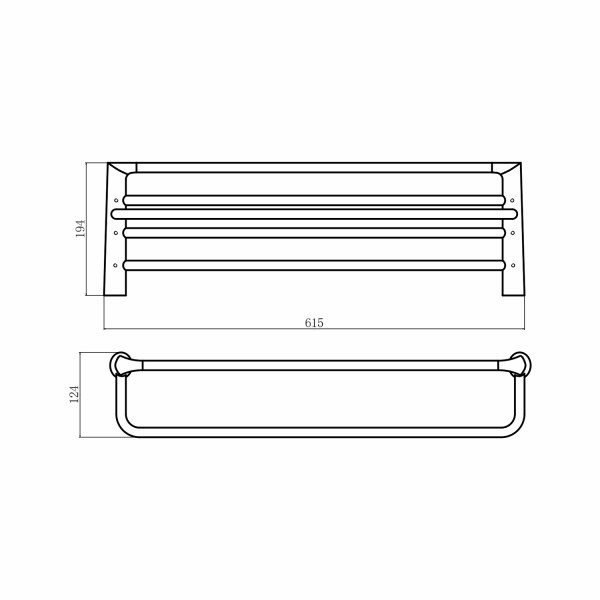 Полка для полотенец FASHUN A1824-21, бронза. Фото 2