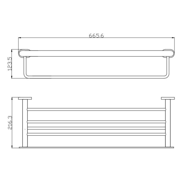 Полка для полотенец Rav Slezak YUKON YUA0704CB, хром/белый. Фото 2