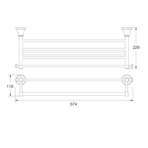 Полка для полотенец Rose RG1908T, пепельный. Фото 2