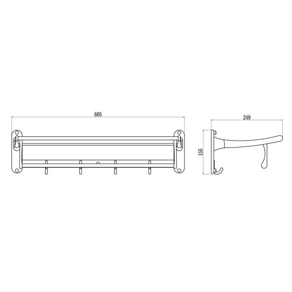 Полка для полотенец Savol S-005099, хром. Фото 2