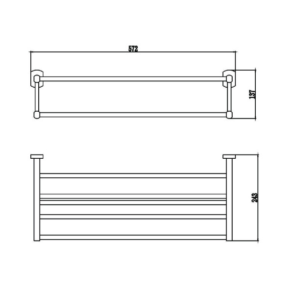 Полка для полотенец Savol S-009944, хром. Фото 2