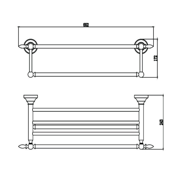 Полка для полотенец Savol S-06844A, хром. Фото 2