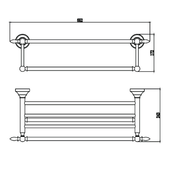 Полка для полотенец Savol S-06844B, золото. Фото 2
