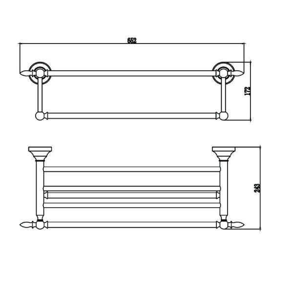 Полка для полотенец Savol S-06845A, хром. Фото 2