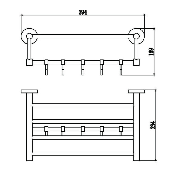 Полка для полотенец Savol S-408745, хром. Фото 2