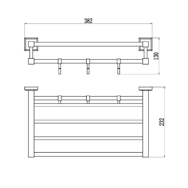 Полка для полотенец Savol S-409544, хром. Фото 2