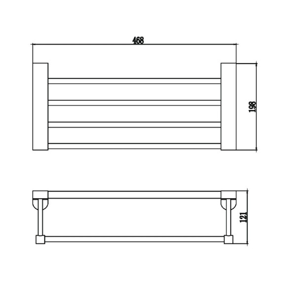 Полка для полотенец Savol S-507344, хром. Фото 2