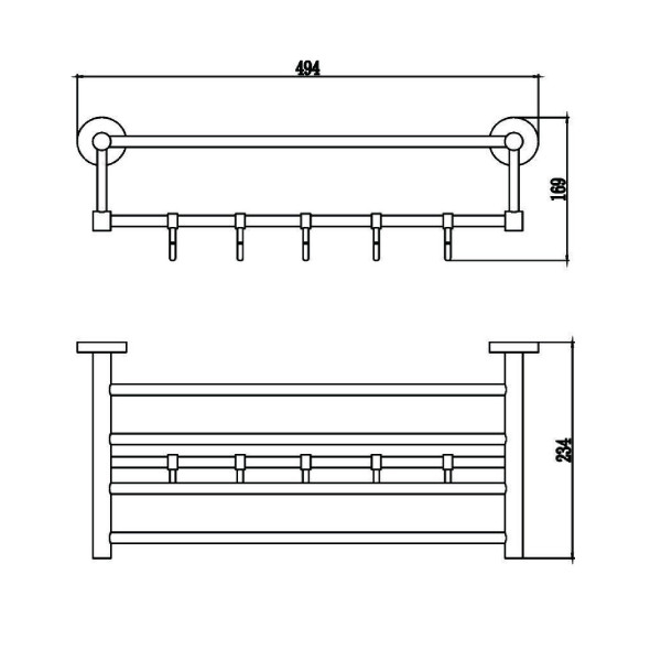 Полка для полотенец Savol S-508745, хром. Фото 2